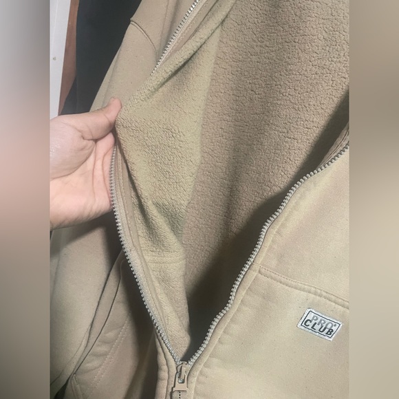 Men’s Pro Club Zip Up LARGE Tan - Picture 2 of 7